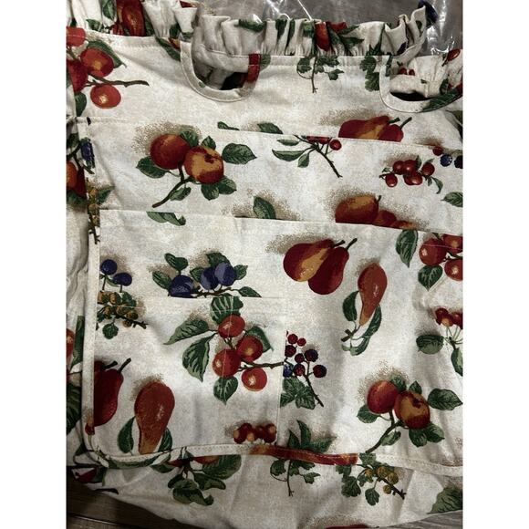LONGABERGER MAGAZINE BASKET Liner FRUIT MEDLEY fabric NEW 2 handle with pockets - Picture 4 of 4